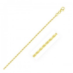 2.25mm 10k Yellow Gold Solid Diamond Cut Rope Chain